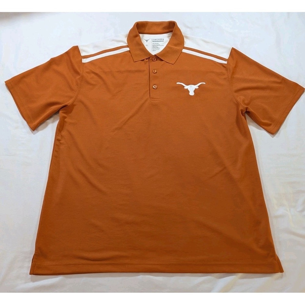 Texas Longhorn Polo Shirt Longhorn Apparel Men's XL Burnt‎ Orange / White Accent